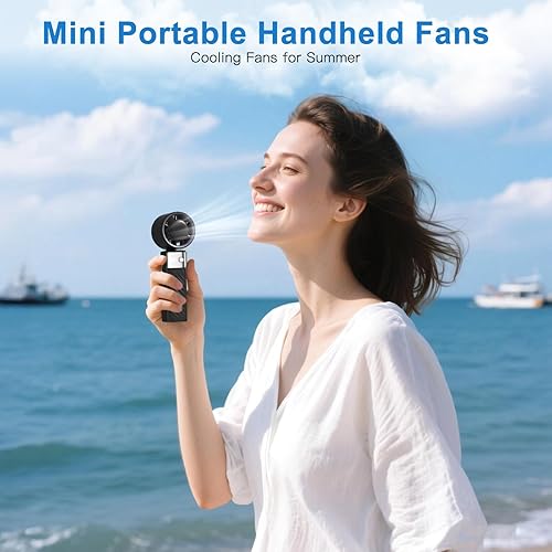 Mini ventiladores de mano, ventilador portátil de 1 a 199 velocidades, ventiladores turbo de velocidad máxima de 20 horas de funcionamiento,