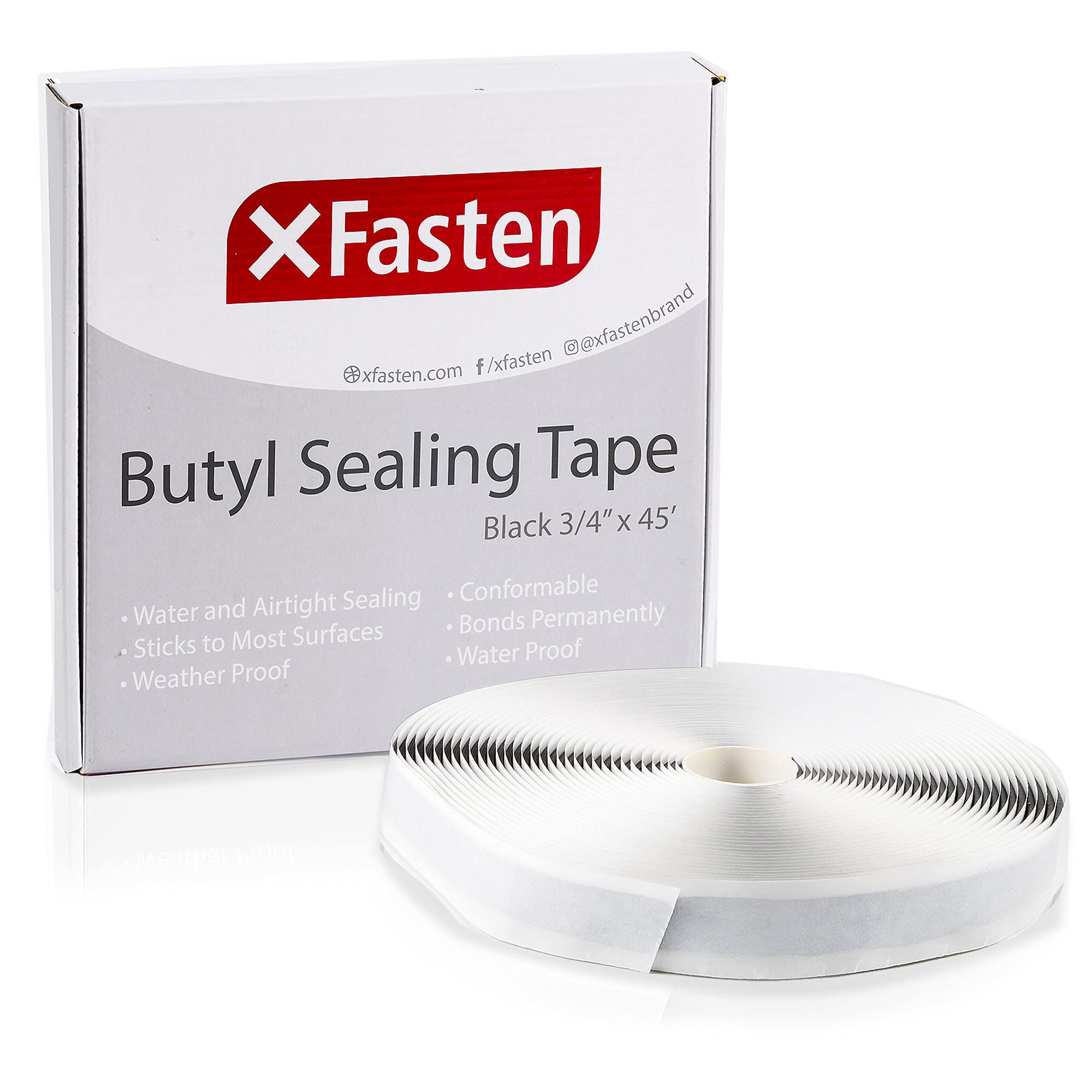 Buy XFasten Black Butyl Seal Tape, 3/4 Inch x 45 Feet, 1/8 Inch Thick