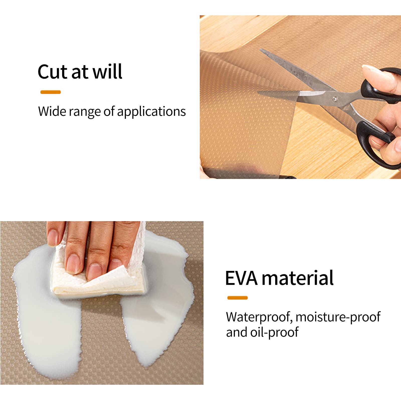 Hersvin Rivestimento per mensole, 61 cm x 50 m, rivestimento non adesivo per cassetti, in EVA, per cucina, credenze, armadi, sottolavello, lavabile, per casa e ufficio (trasparente/a pois