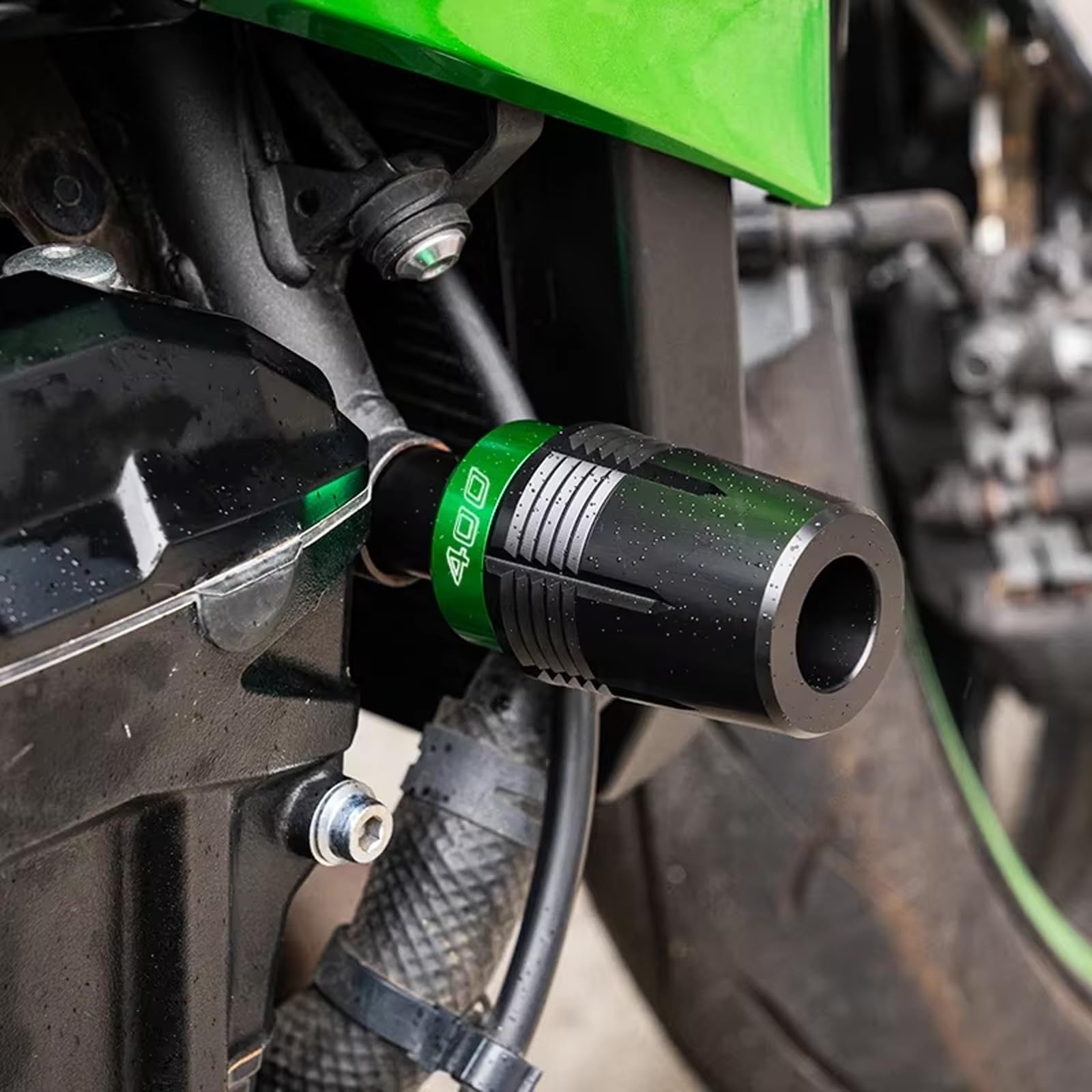 Schutzrollen Rahmenschutz Für KAWASAKI Ninja400 Z400 2018-2023 NINJA500 Z500 NINJA Z 500 2024 2025 Motorrad Zubehör Rahmen Motor Schutz Antifall Sturz (400-Grün)