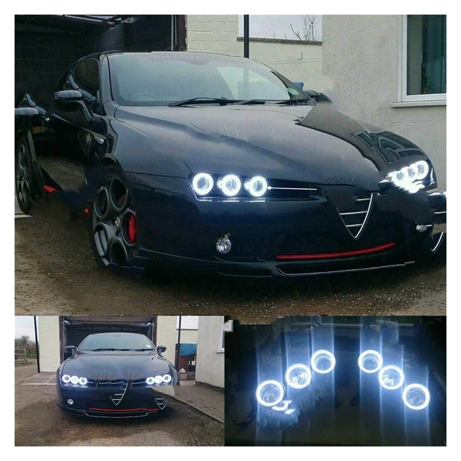 Anelli halo LED Per Alfa Per Romeo Brera Spider 159 2005-2011 DRL 6 Pezzi Doppio Colore Auto Per Styling Kit Anelli Cotone LED Angel Eyes Fari occhio d'angelo