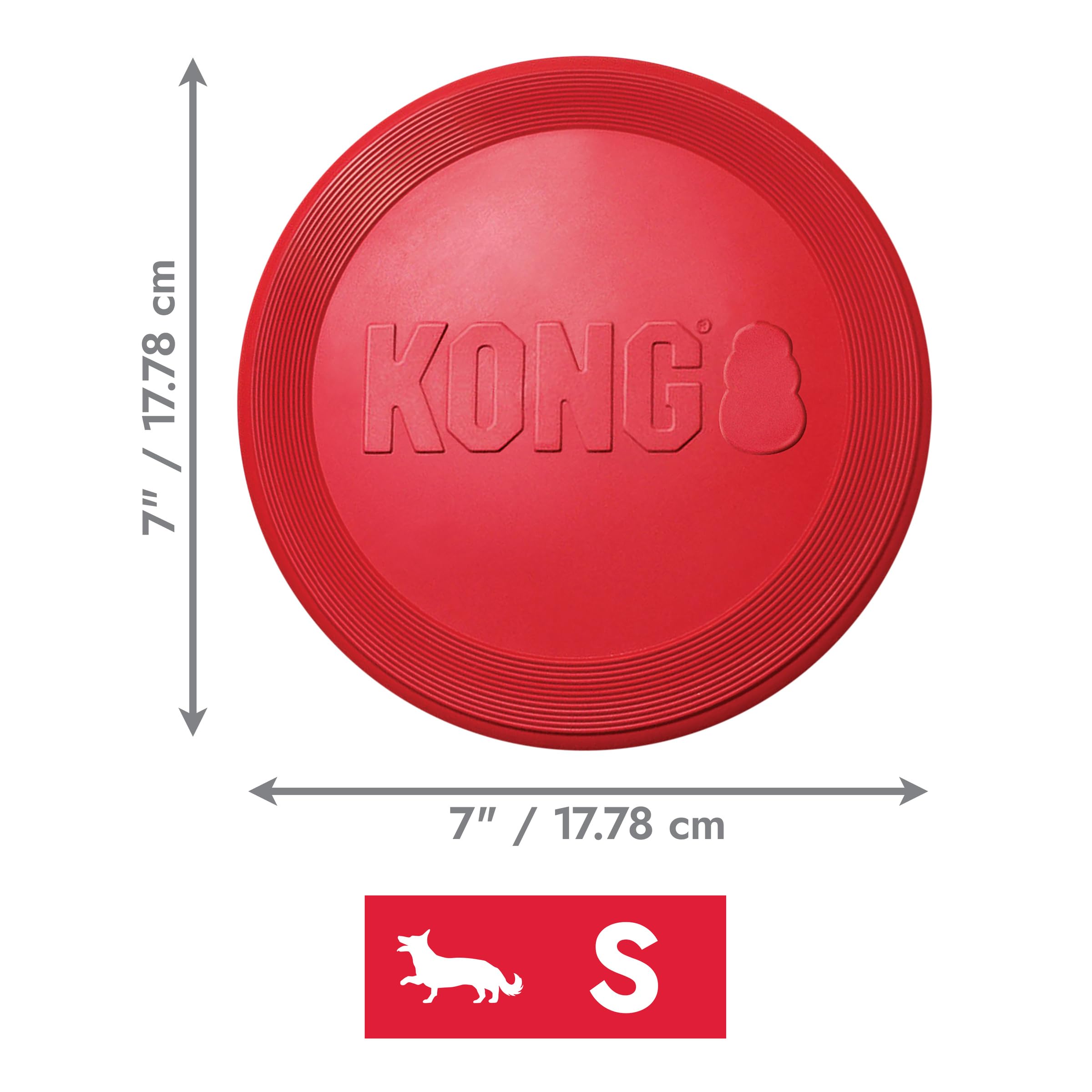 KONG Flyer- Lot de 2 disques Volants en Caoutchouc Durable pour Petits Chiens