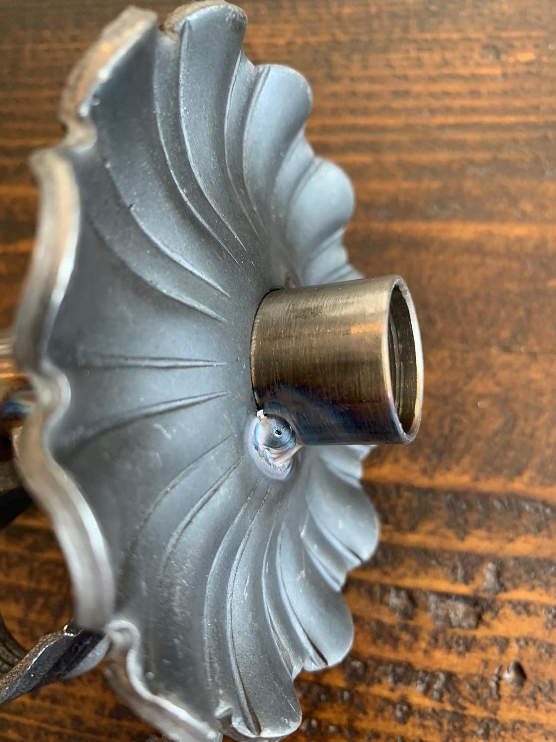 Rustic Water Fountain Spout/Nozzle/Scupper with Hammered Scroll