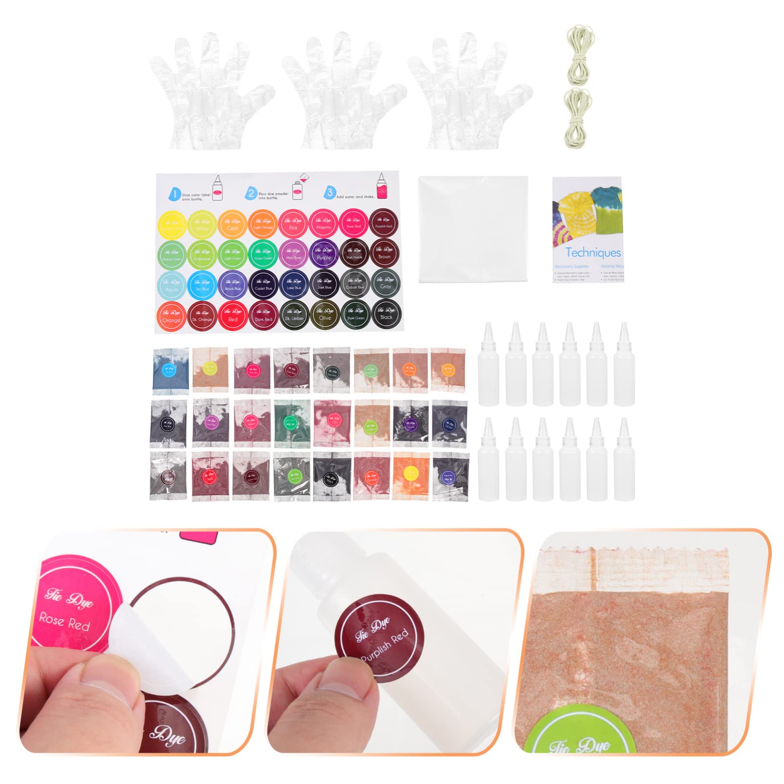 Juego De Polvos De Teñido Colores Kit De Ropa De Teñido Anudado Kit Para Fiestas