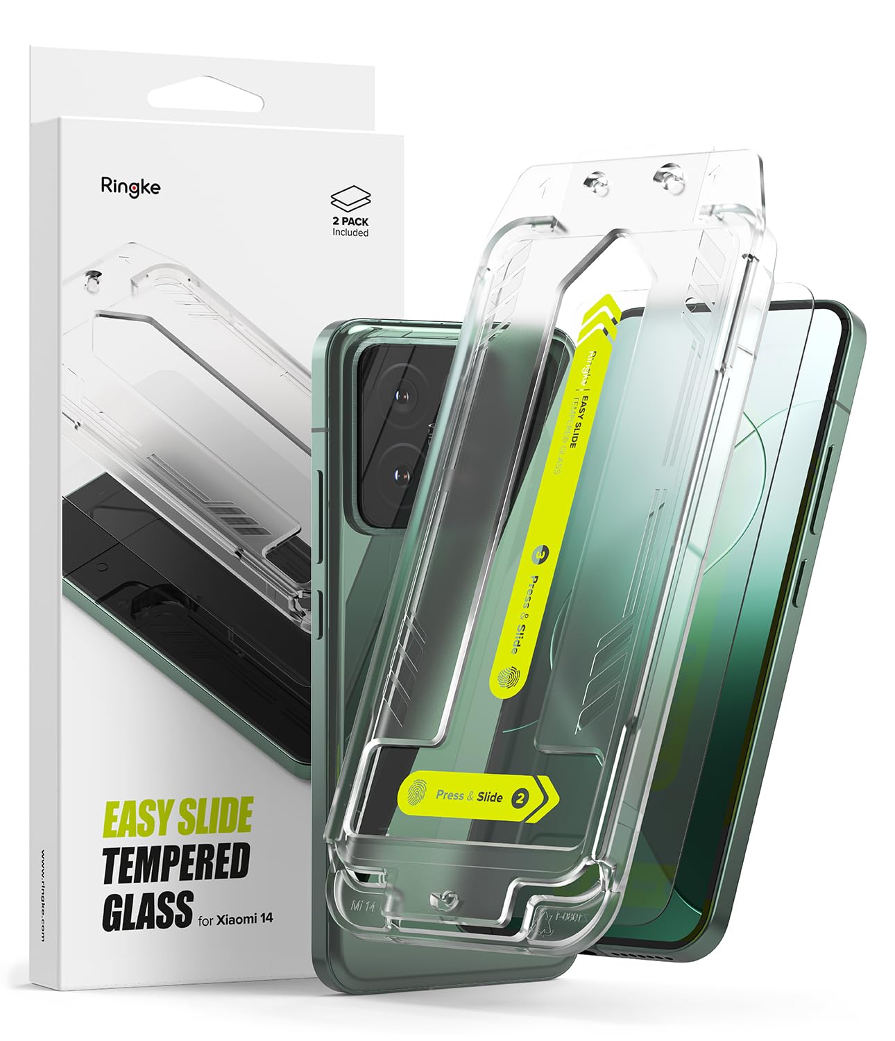 Ringke Easy Slide Glass [2 Pack] Compatible with Xiaomi 14 Screen Protector with Installation Tool, HD Quality 9H Hardness Shatterproof Tempered Glass Film (B0D4MK7NZY) Amazon Price History, Amazon Price Tracker