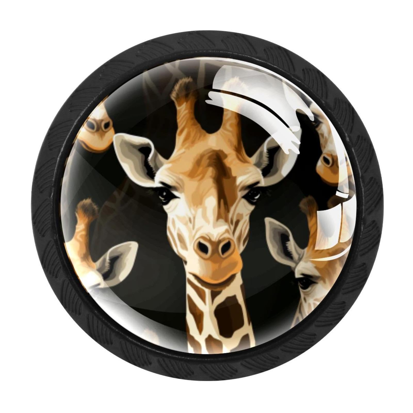 Chenzzzz Multicolored 05 4 Pack Cabinet Knobs Black Drawer Knobs Round Kitchen Cabinet Knobs Deer Cabinet Handles Hardware Dresser Knobs And Pulls For Bathroom Cabinets