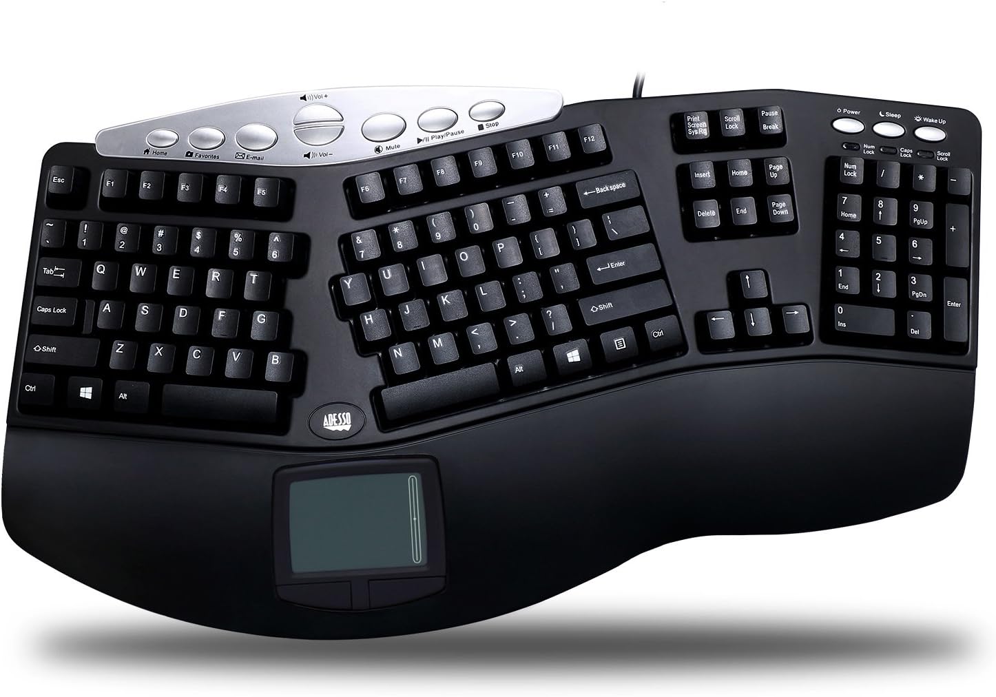 Adesso TruForm Pro Contoured Ergonomic Keyboard with TouchPad (PCK