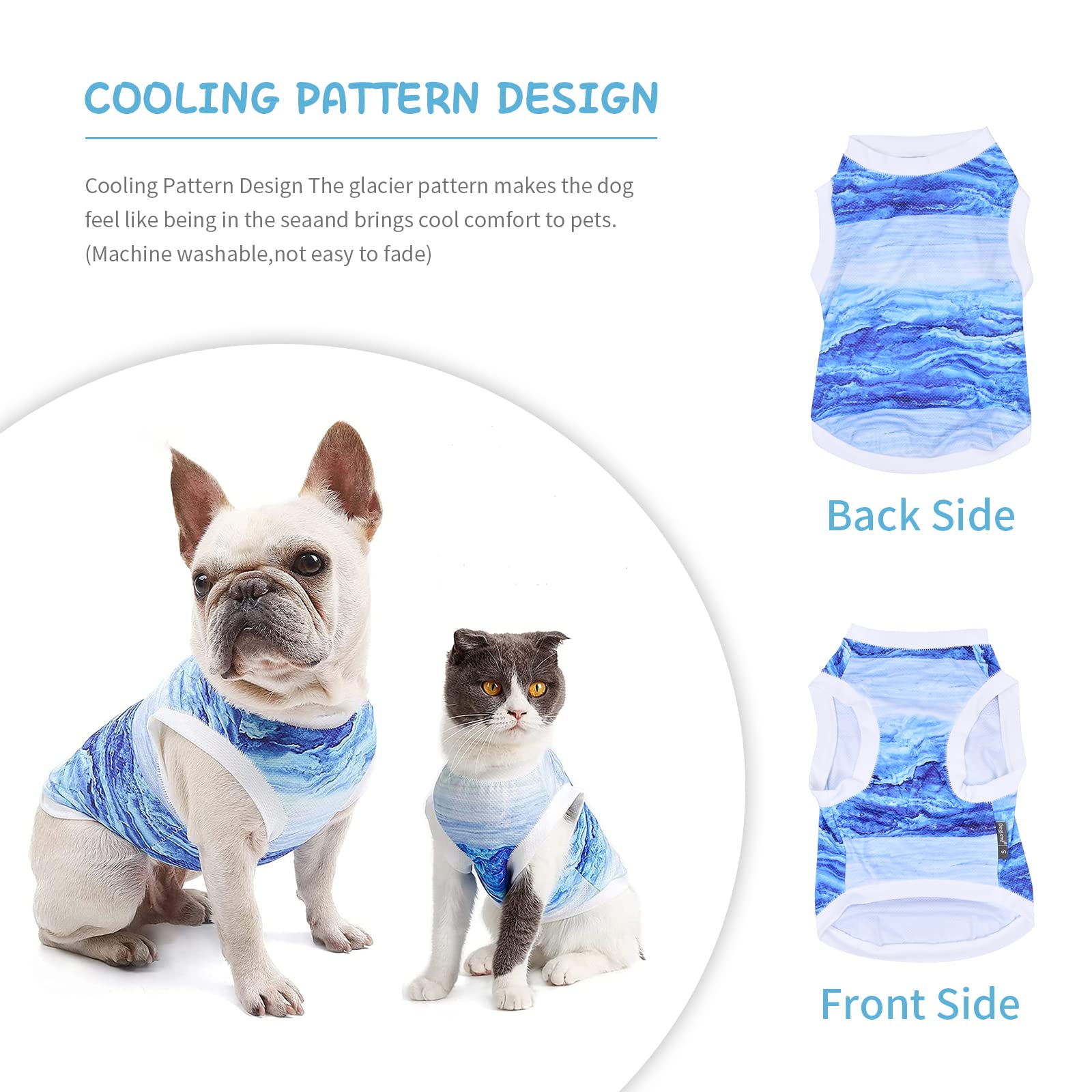 Nivofu Chemise pour Chien, Gilet de Refroidissement Chien, Veste Respirante Été pour Animaux de Compagnie, Débardeur Doux de Sport sans Manches