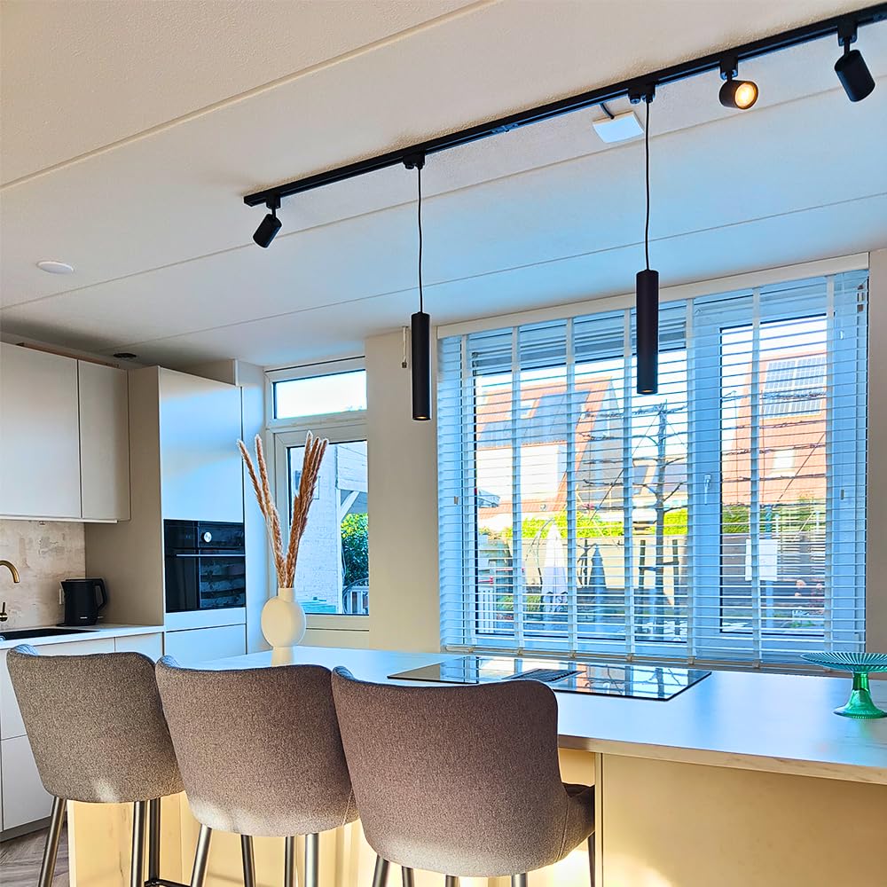 QUB FOCUS III - Set completo flessibile con 3 faretti e 2 lampade a sospensione, compatibile con GU10