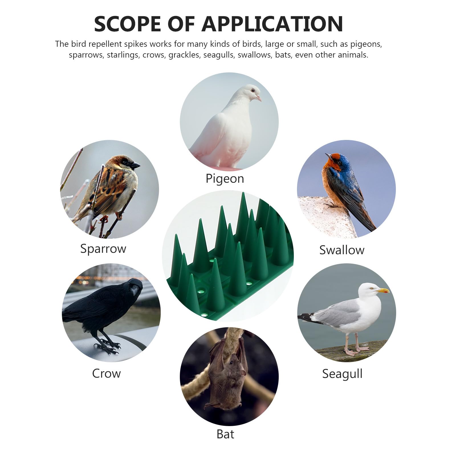 Alasum Dissuasori per Piccioni in Plastica 10 Set per Recinzioni e Superfici Curve Anti Uccelli Sicuri e Facili da Installare per Giardino e Balcone