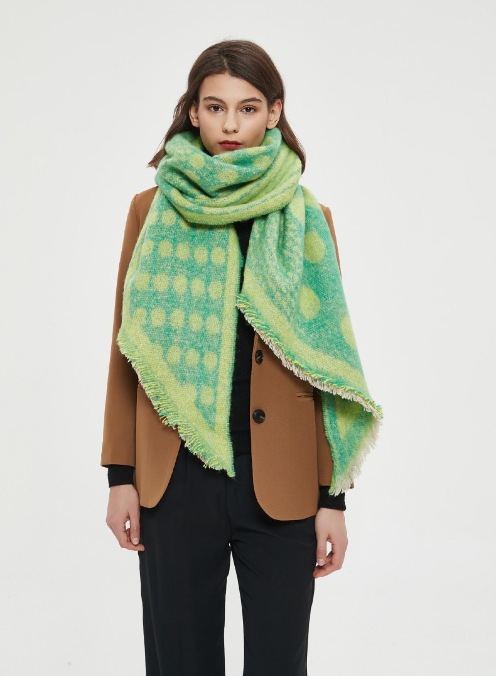 Sciarpa Donna Scialle Uomo Scialle con Sciarpa Smussata con Motivo Leopardato A Scacchi Autunno E Inverno