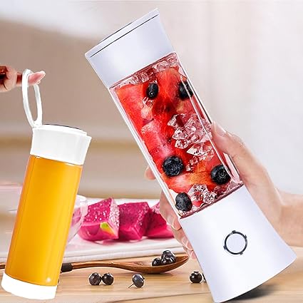 Portable Mini Blender, Juicer Blender Bottle Smoothie Maker with 3D 6 Blades ,USB Rechargeable Juice Mixer 100W 480ML,with 4000mAh Rechargeable Battery, Wireless Personal Fruit Blender Cup for Home,Office,Sports,Travel, Outdoors