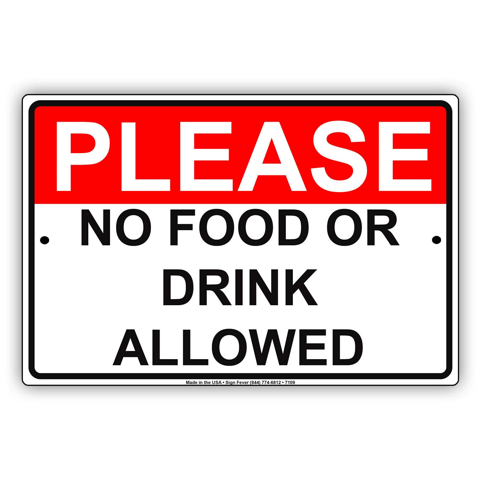 Bcts Please No Food Or Drink Allowed Novelty Decor Alert Notice Funny Metal Sign Outdoor Metal Sign Plaque 12X16 Inches