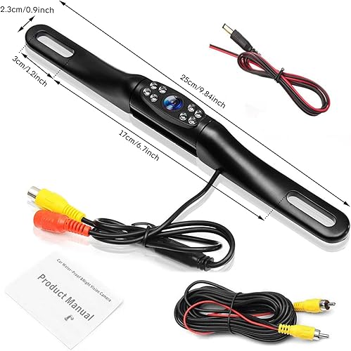 Miniatura 8 de Kairiyard Cámara de respaldo de matrícula, impermeable, vista trasera de 170, cámara de visión trasera, visión nocturna, sistemas de cámara de