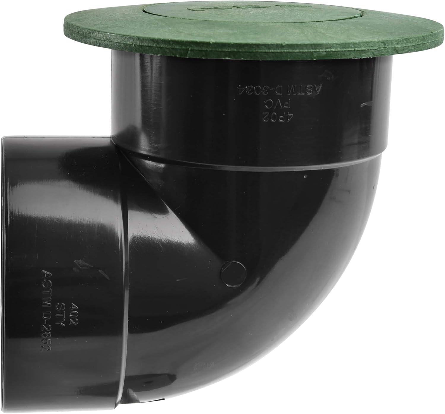 NDS 422G Pop-Up Drainage Emitter with Elbow fits 4-Inch Sewer and Drain Pipe, Works with Drainage Systems Including Catch Basins, Green
