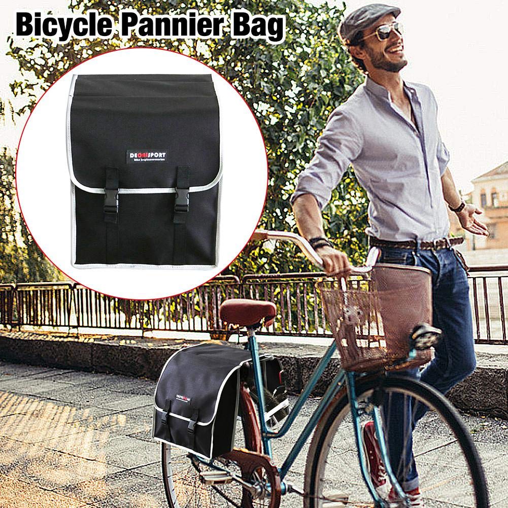 Doppelte Fahrrad-Gepäcktasche 30L – Wasserdicht Mit Regenschutz, Reflektierende Streifen – Für Heckträger (Mountainbike, E-Bike, Citybike)
