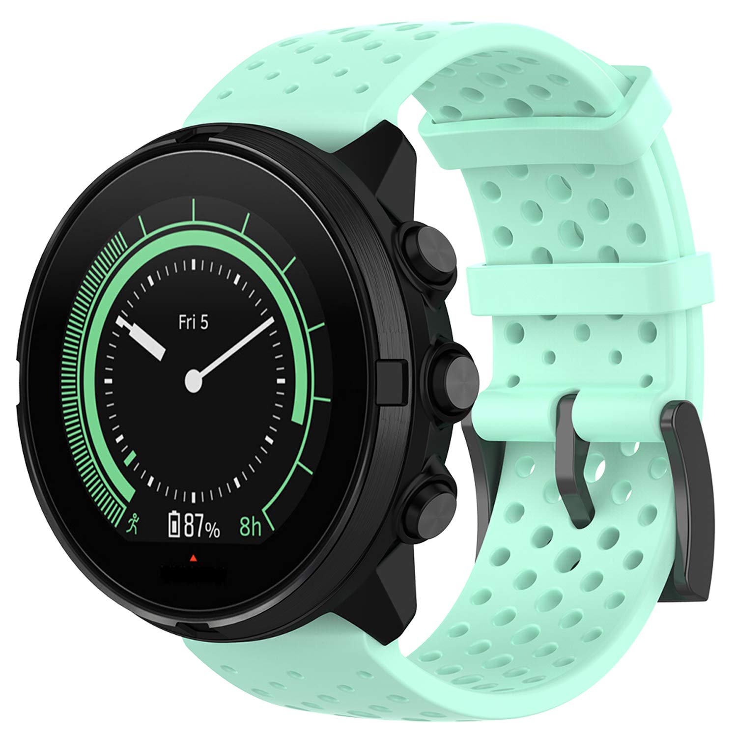 hengkang Fit for Suunto Spartan Sport Watch Bands, Suunto 9 Band, Sport Silicone Band Replacement Band Straps Wristbands Bracelet for Suunto Spartan sport wrist hr baro, Suunto D5 (Mint Green, Large)