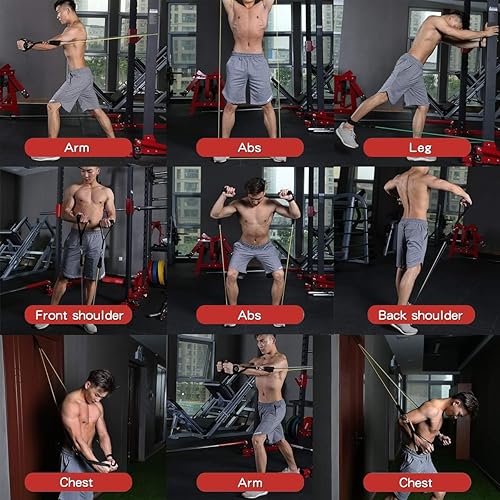 Miniatura 6 de WHATAFIT Bandas de resistencia, bandas de ejercicio, bandas de resistencia para entrenamiento, bandas de entrenamiento con asas para hombres y