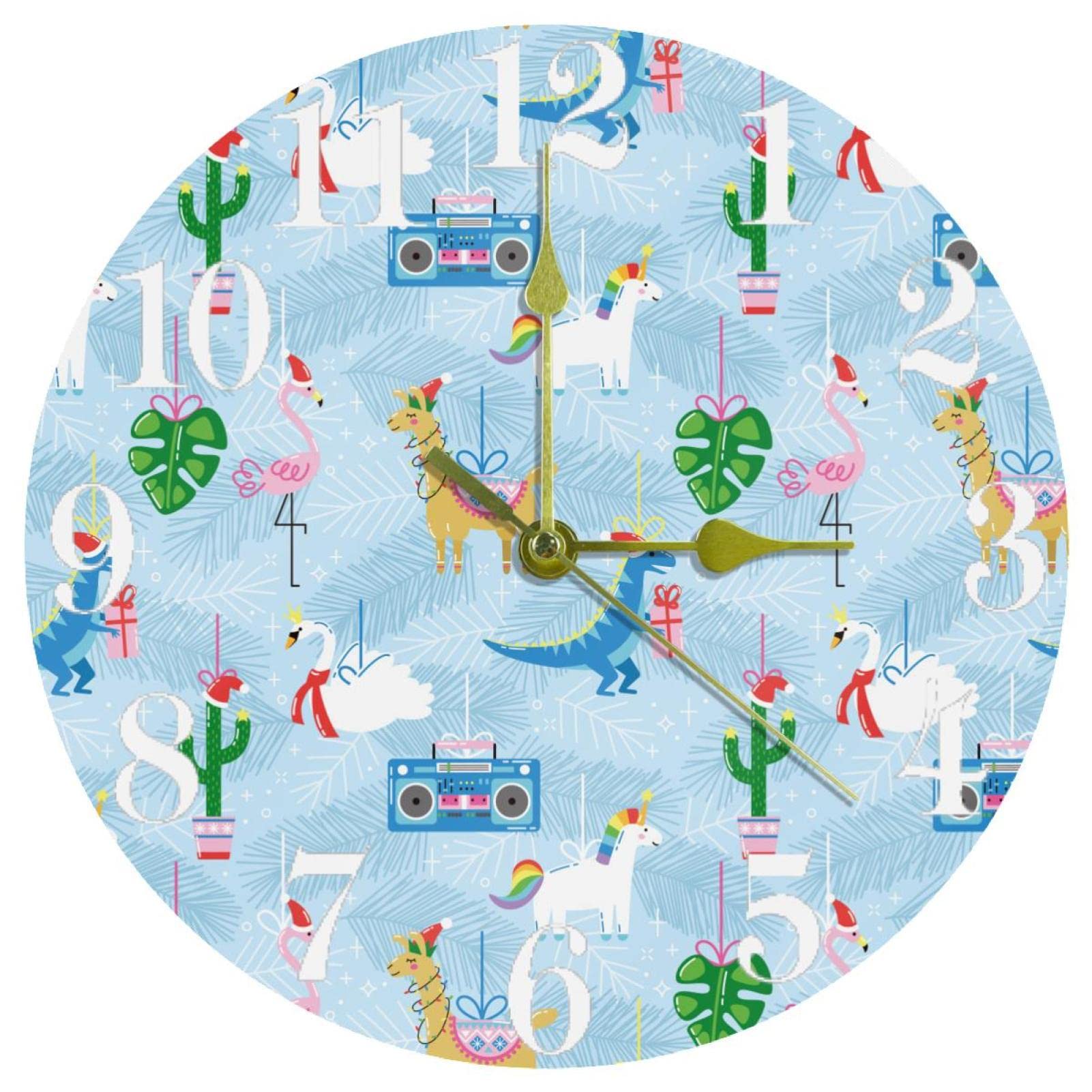 Horloge murale de Noël cygne et licorne, cadeau idéal pour l'école