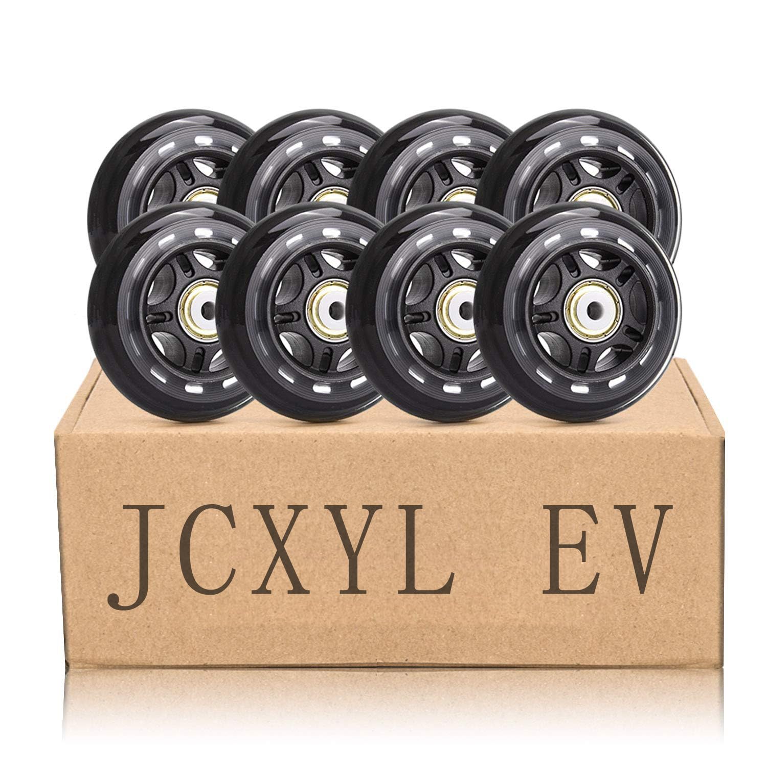 Ruote per pattini in linea, 64 mm/70 mm/76 mm, 82 A/84 A con cuscinetti ABEC-7, per interni ed esterni, ruote da allenamento per scooter, confezione da 8 (76 mm, 84 A)