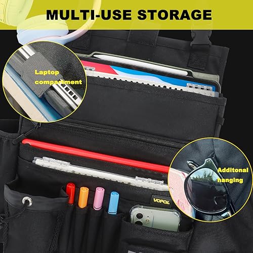 Miniatura 5 de Organizador de asiento de automóvil, organizador de asiento de pasajero con múltiples compartimentos, ajuste universal para asientos delanteros y