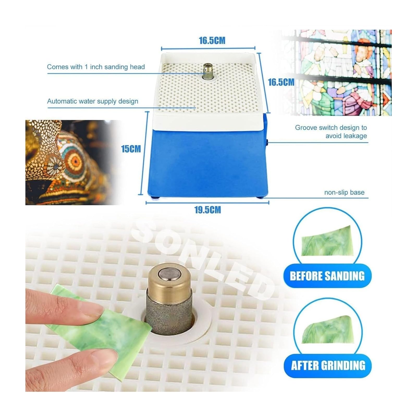 Kit de construcción de casas de vidrio con máquina de molienda, herramientas de corte y soldador para vidrio profesional