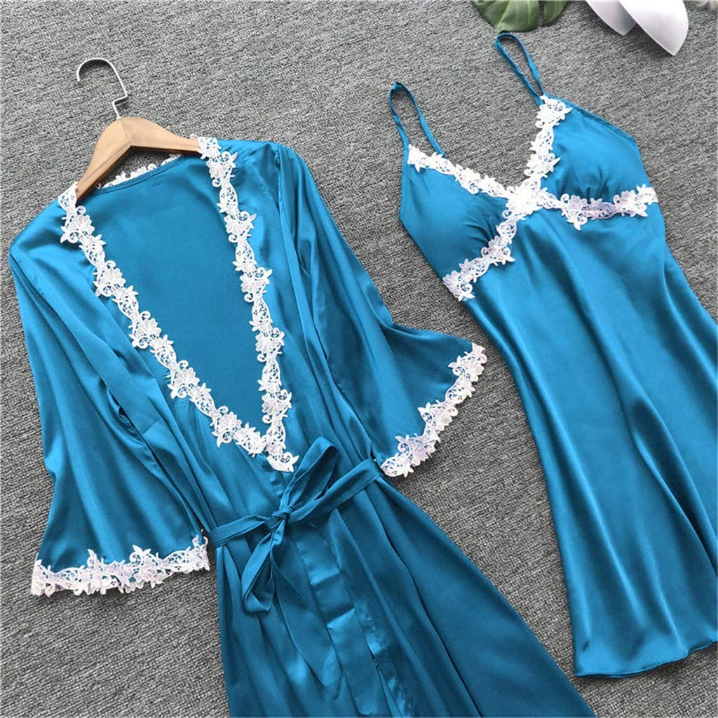 Nachthemden Frauen Nachtwäsche Spitze Sleepwear Sommer Kurz Pyjama Schlafshirts Shorty Nachtwäsche Schlafanzughose Schlafanzugoberteile Einfarbig Hausanzug Schlafkleid Kurz