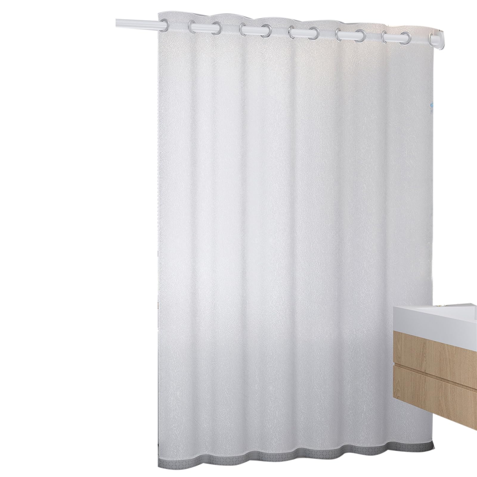 Genérico Cortina de Ducha de EVA Transparente Cortinas de Baño Impermeables | Hebilla lateral desmontable, fondo pesado para evitar que se balancee, fácil de limpiar