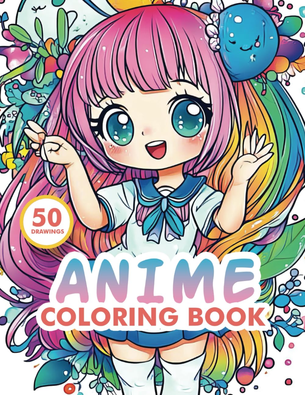 Anime Coloring Book, For Kids, Manga Lovers with Kawai girls: anime coloring book for manga lovers
