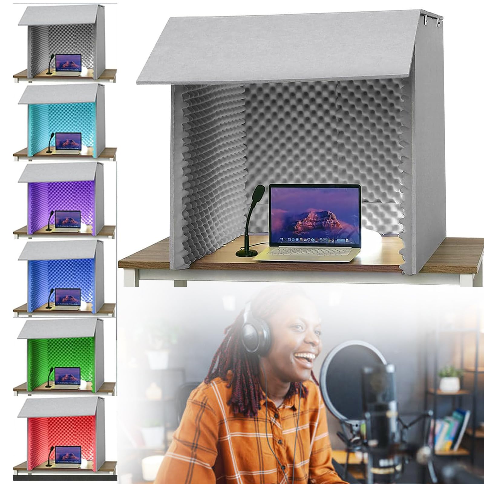 Cabine insonorisée portable pour l'enregistrement de musique chez soi