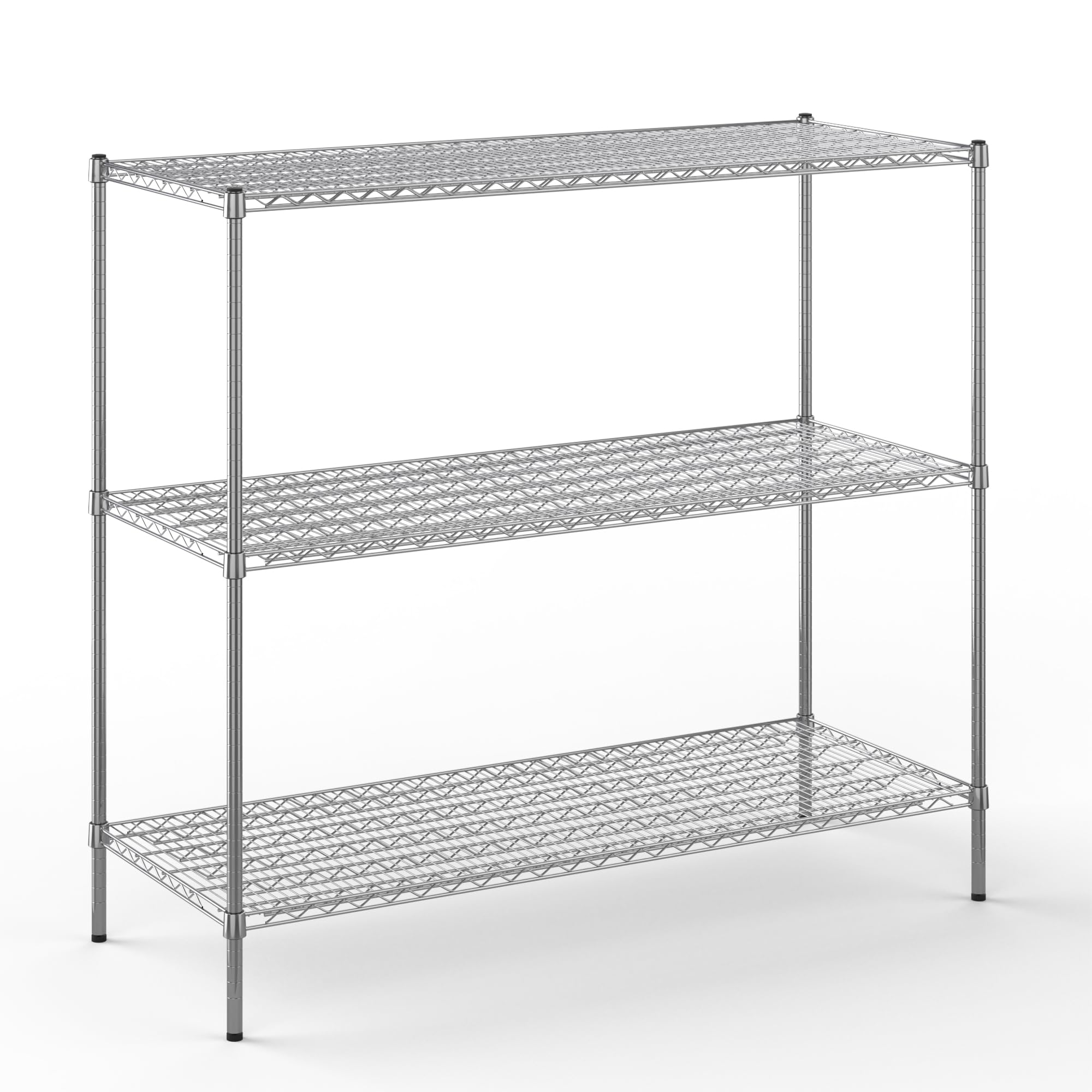 24" Deep x 60" Wide x 54" Height Wire Shelving Kit | 3-Tier | NSF Commercial Storage Rack Unit