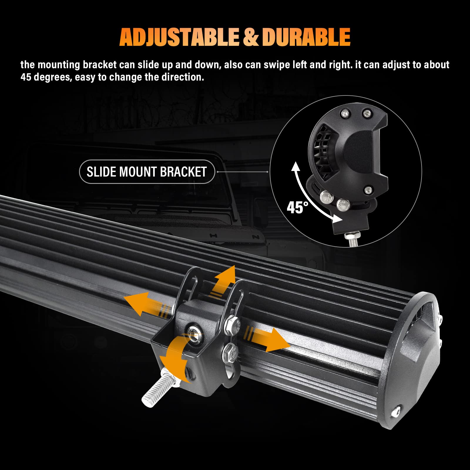 SKYWORLD dodatkowy reflektor LED, dwurzędowy, wodoszczelny, 45 cm, 108 W, reflektor Combo offroad do 4x4, ciężarowek, SUV, traktorów, offroadowe oświetlenie robocze 12 V, 24 V