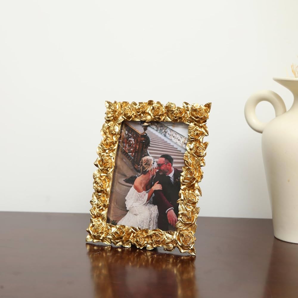Amazon.com - MOMLKFDAY Vintage 3.5x5 Picture Frame - Rose