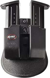 Fobus 6909NDP Evolution Mag Pouch for 9mm & .40 Double-Stack Double Magazine Pouch (except Glock), Right Hand Paddle Black - Fobus