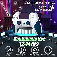 Vista 6 de TERIOS Control inalámbrico Pro compatible con PS4PS4 ProPS4 Slim Console, control remoto para juegos con batería recargable integrada de 800 mAh