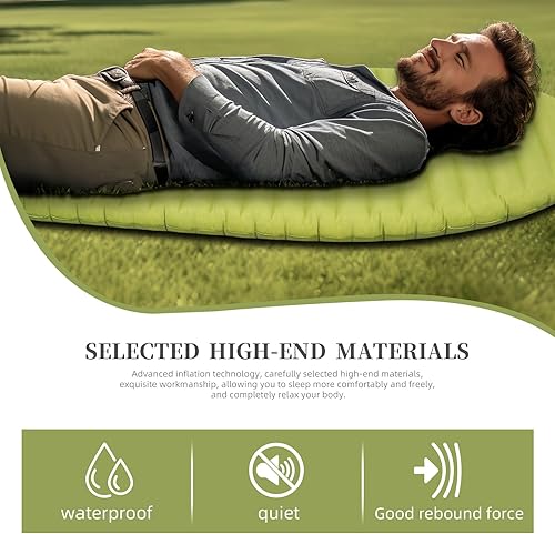 Miniatura 4 de Colchoneta de dormir ultraligera para acampar, de 74.8 x 23.2 pulgadas, con saco de inflador, colchonetas inflables compactas para acampar,