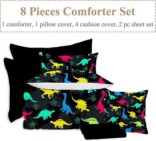 Miniatura 72 de Juego de cama individual de 8 piezas con edredón y sábanas en una bolsa para niños y niñas en una bolsa - Linda ropa de cama de animales de granja