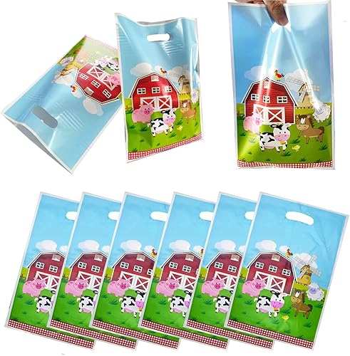 30 bolsas de golosinas de animales de granja, bolsas de regalo, bolsas de regalo para niños, cumpleaños, animales de granja, decoraciones de fiesta