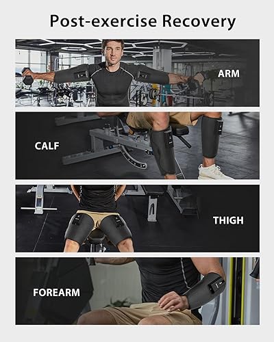 Miniatura 3 de CINCOM Masajeador de piernas con compresión de calor y aire, masajeador inalámbrico de pantorrillas para circulación y alivio del dolor, compresión