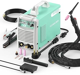 YESWELDER TIG-205DS HF TIG/Stick/Arc TIG Welder,205 Amp 110 & 220V Dual Voltage TIG Welding Machine with Foot Pedal