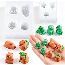 Mini Turtle & Capybara Silicone Molds for DIY Fairy Garden Landscape Decor | Tiny Animal Epoxy Casting Mold for Resin Micro Dollhouse Miniature Landscape, Aquarium, Car Dashboard Decor, Jewelry Making
