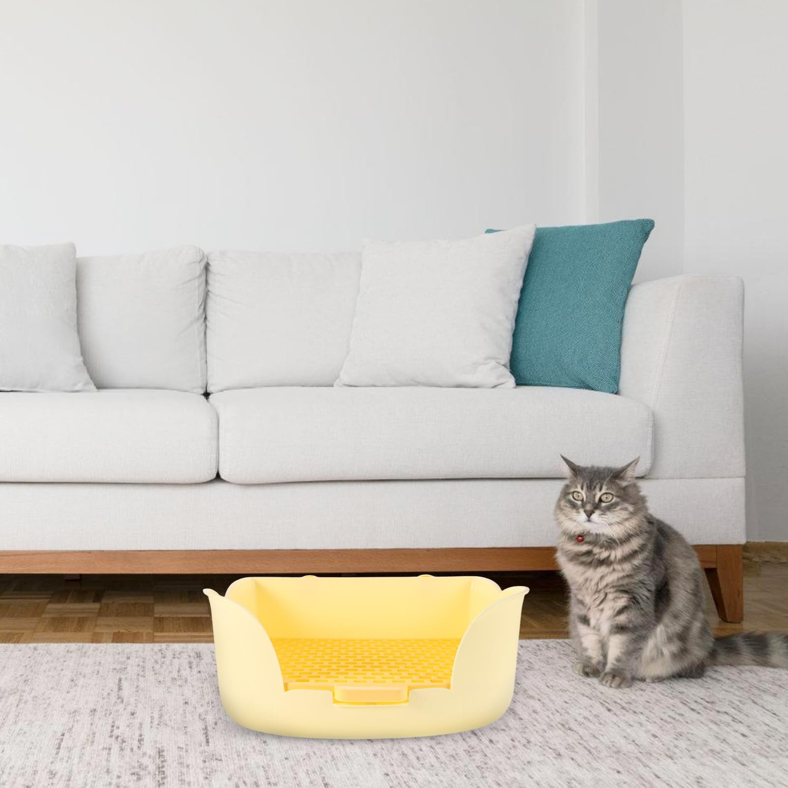 Toddmomy Kuweta Dla Królika: Mała Kuweta Dla Zwierząt, Narożna Toaleta Dla Królika, Świnki Morskiej, Fretki, Szynszyli, Plastikowa Toaleta Treningowa