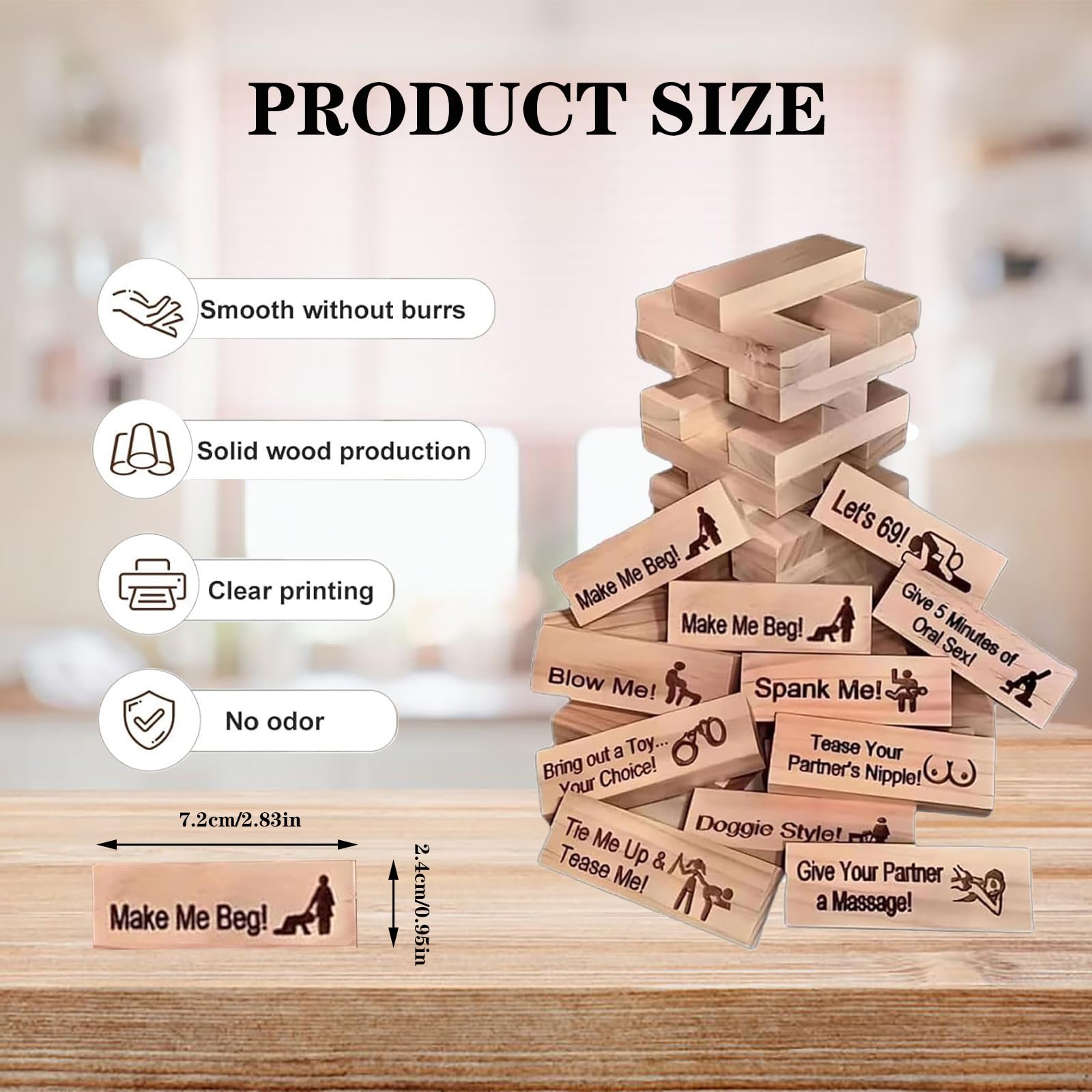 Jeu De Construction De Tour De Blocs Coquins Pour Couples (48 Pièces