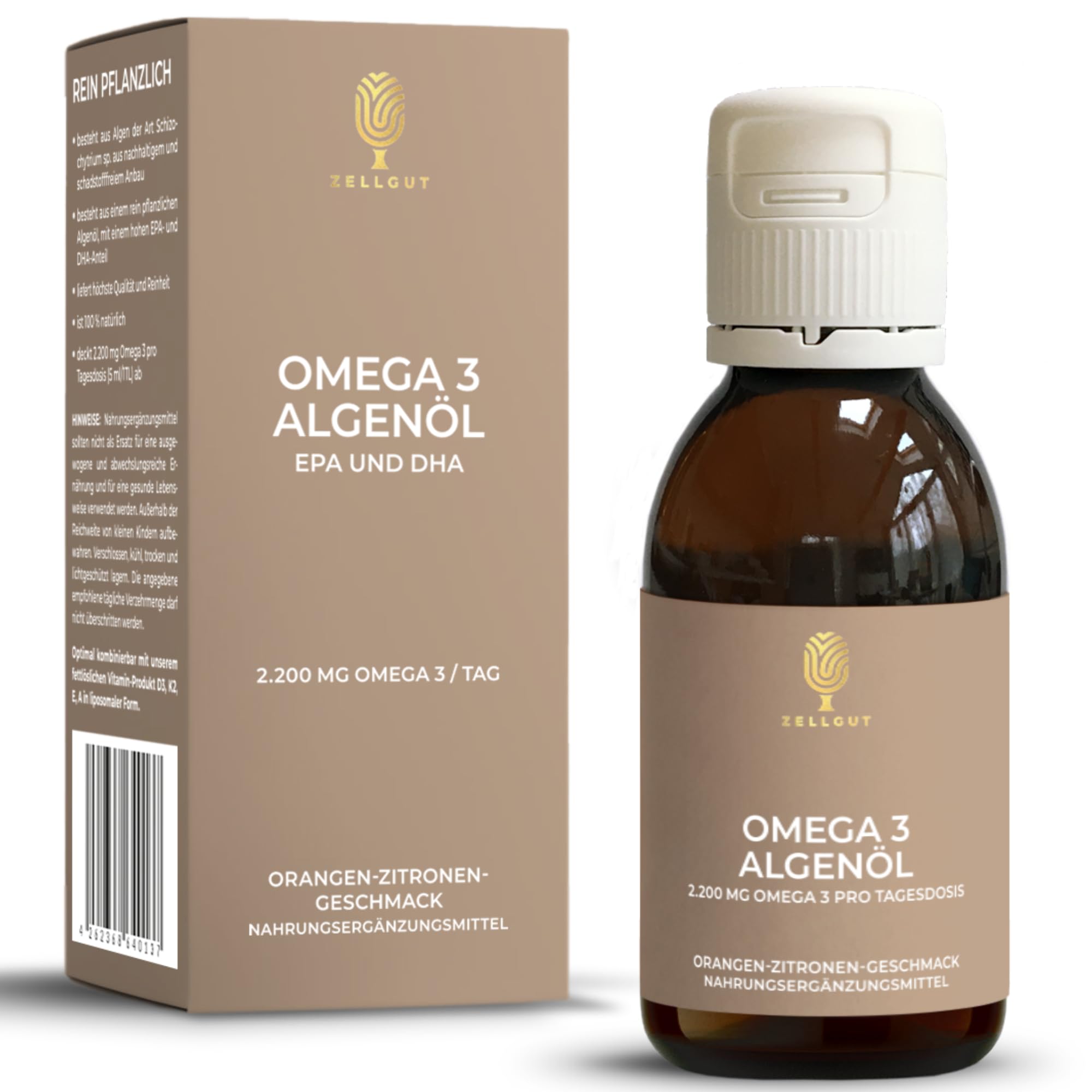 Omega 3 olio di alghe 100 ml | DHA+EPA ad alto dosaggio | vegano