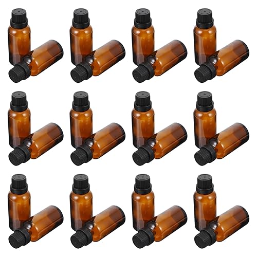 Miniatura 7 de Uonlytech Botellas de vidrio, 12 botellas de aceite esencial, botella de 1.0 fl oz con reductor de orificios, dispensador de líquido recargable para