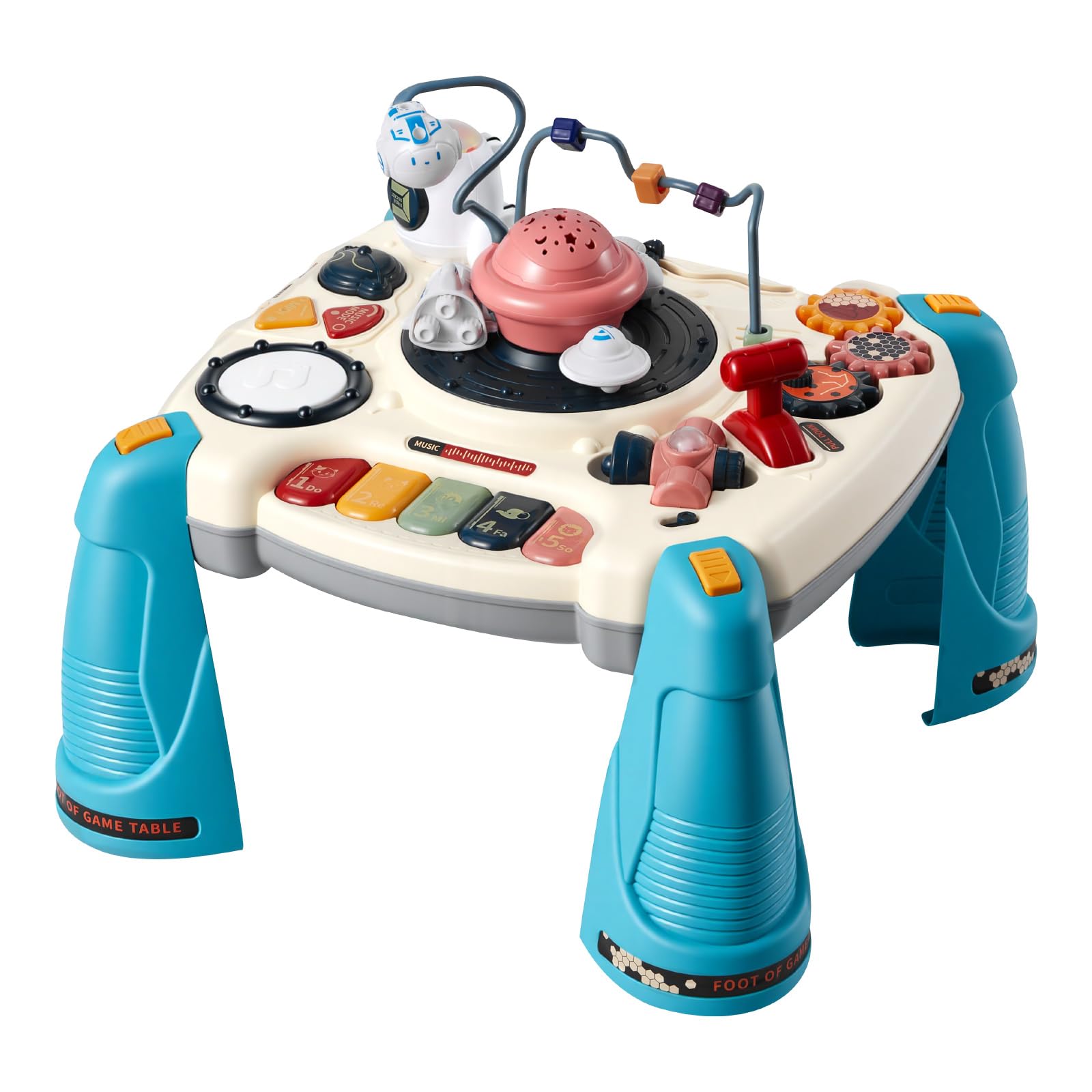 VEVOR Tavolo Attività Giocattoli Bambini 12 Giochi Pianoforte Percussioni Scrivania Astronave 60 Sorgenti Sonore