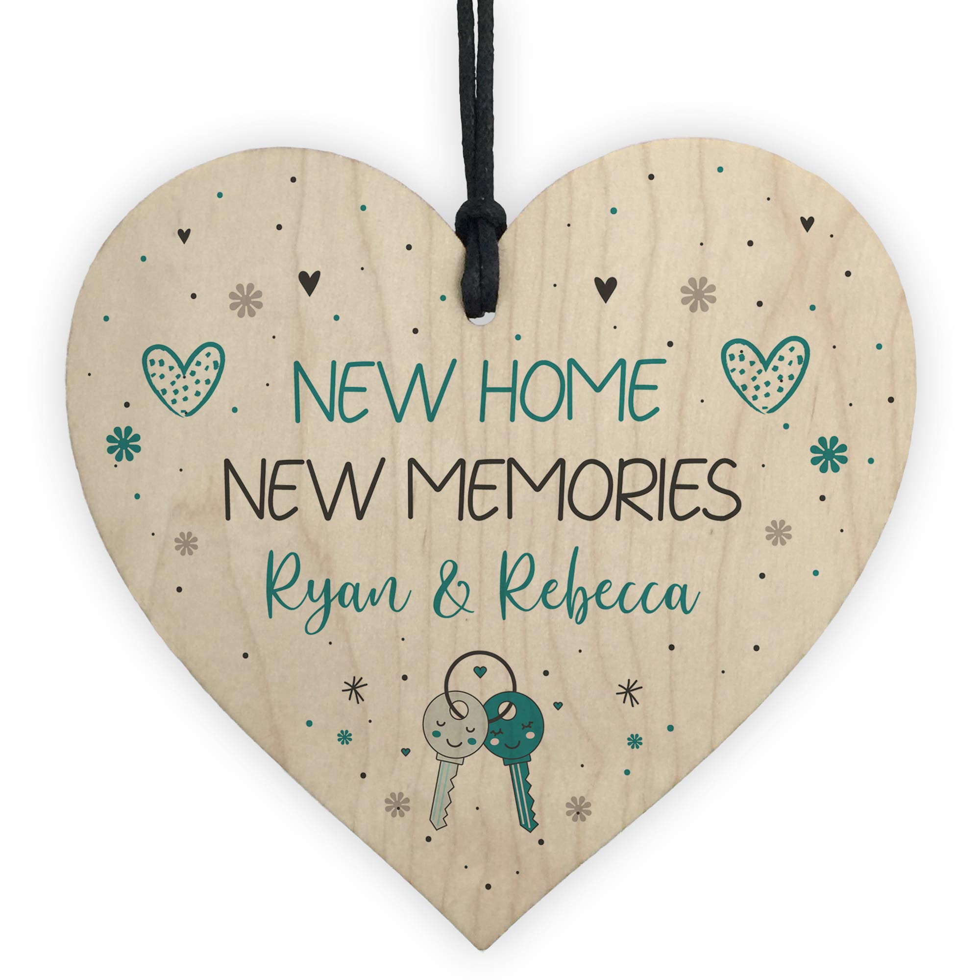 Red Ocean Personalised New Home Housewarming Gift Heart Plaque Sign Moving House Memories Keepsake