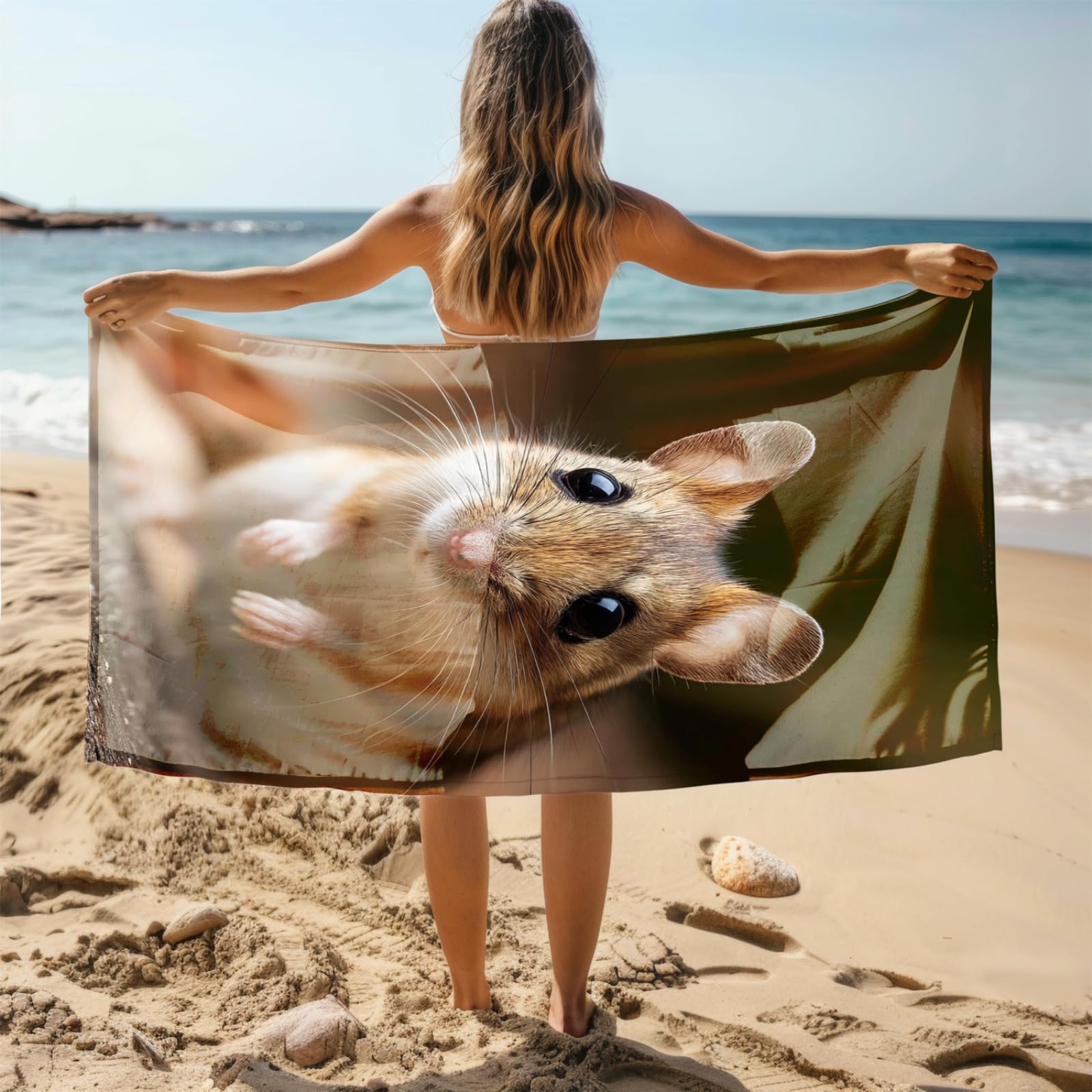 Générique Serviette de Plage 90X180 Animal Brun Clair