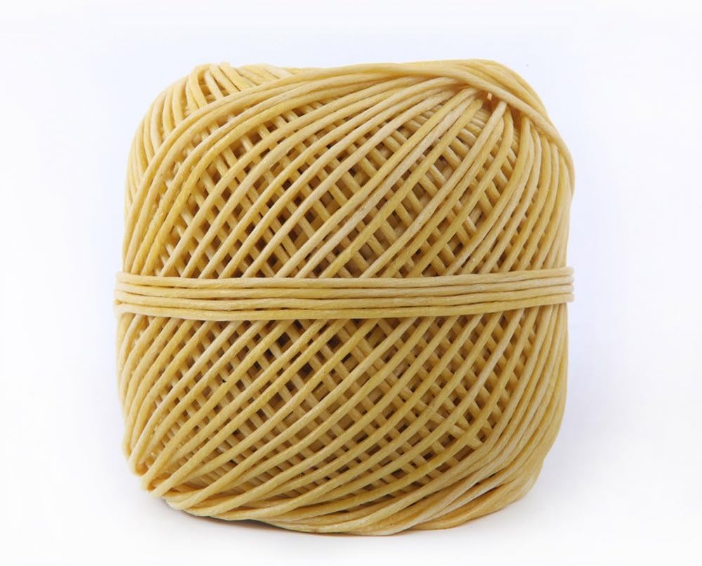 EricX Light Thick Beeswax Hemp Wick, 200 ft Spool, Organic Hemp Wick Well Coated with Beeswax, Thick Gauge(2.0mm)