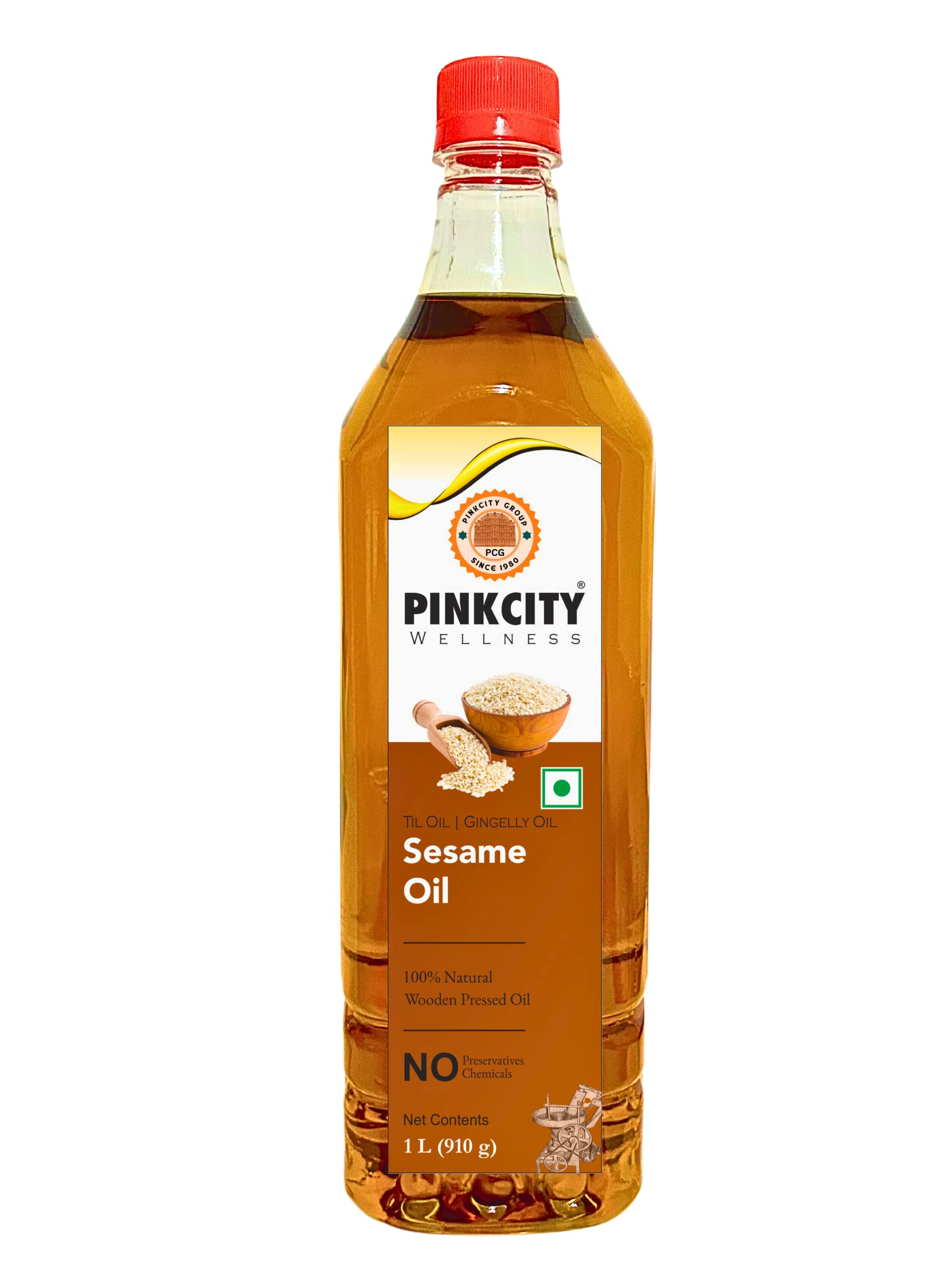 Pinkcity Wellness Wooden Cold Pressed Sesame Oil 1 Litre | Gingelly Oil | Til Oil (B0CQTMKGMP) Amazon Price History, Amazon Price Tracker